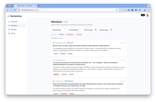 MentionDrop screenshot 2