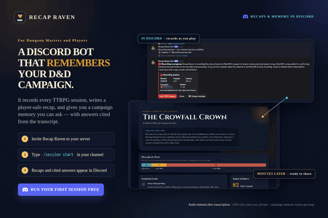 Recap Raven screenshot 1