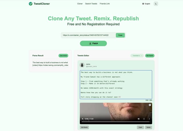 TweetCloner - Free X Clone, Remix and Republish Tool screenshot 5