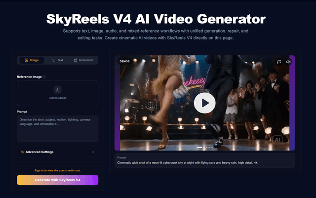 SkyReels V4 AI Video Generator screenshot 1