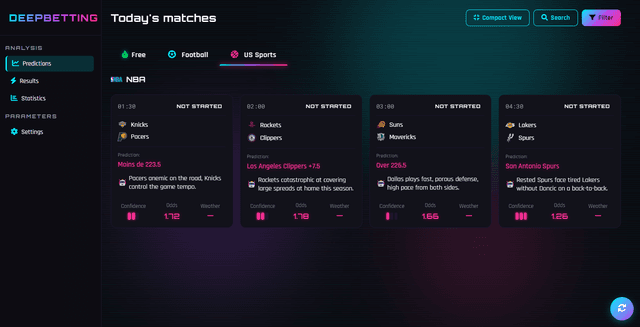DeepBetting screenshot 2