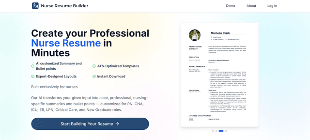 Nurse Resume Builder screenshot 1