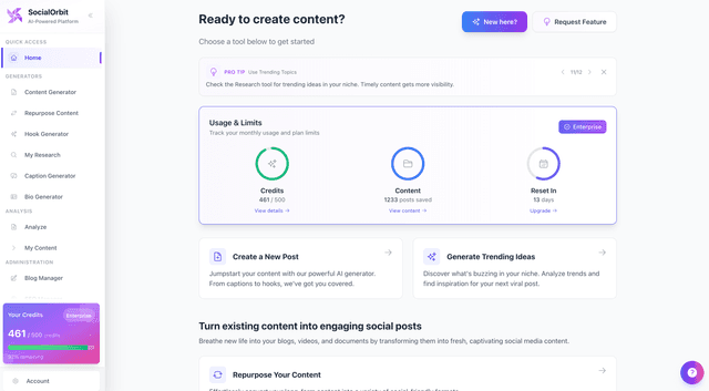 SocialOrbit - AI-Powered Social Media Content Generator screenshot 2