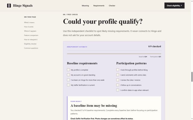 Hinge Signals screenshot 1