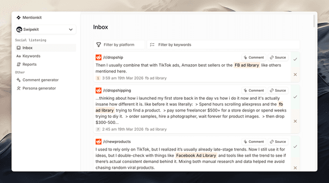 Mentionkit social monitoring tool screenshot 3
