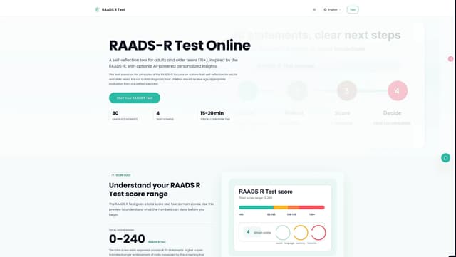 RAADS-R Test screenshot 1