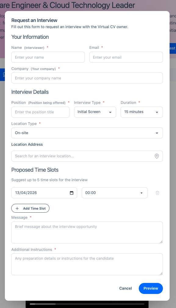 Virtual CV screenshot 2