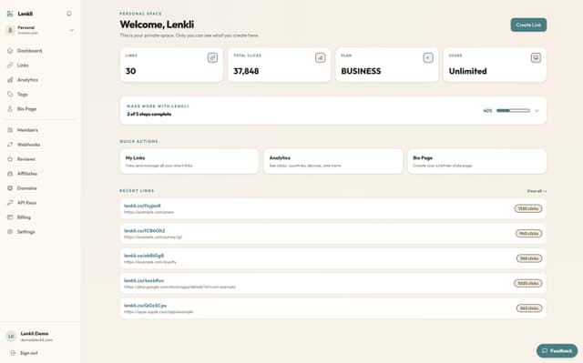 Lenkli - Short links, QR codes & bio pages screenshot 2