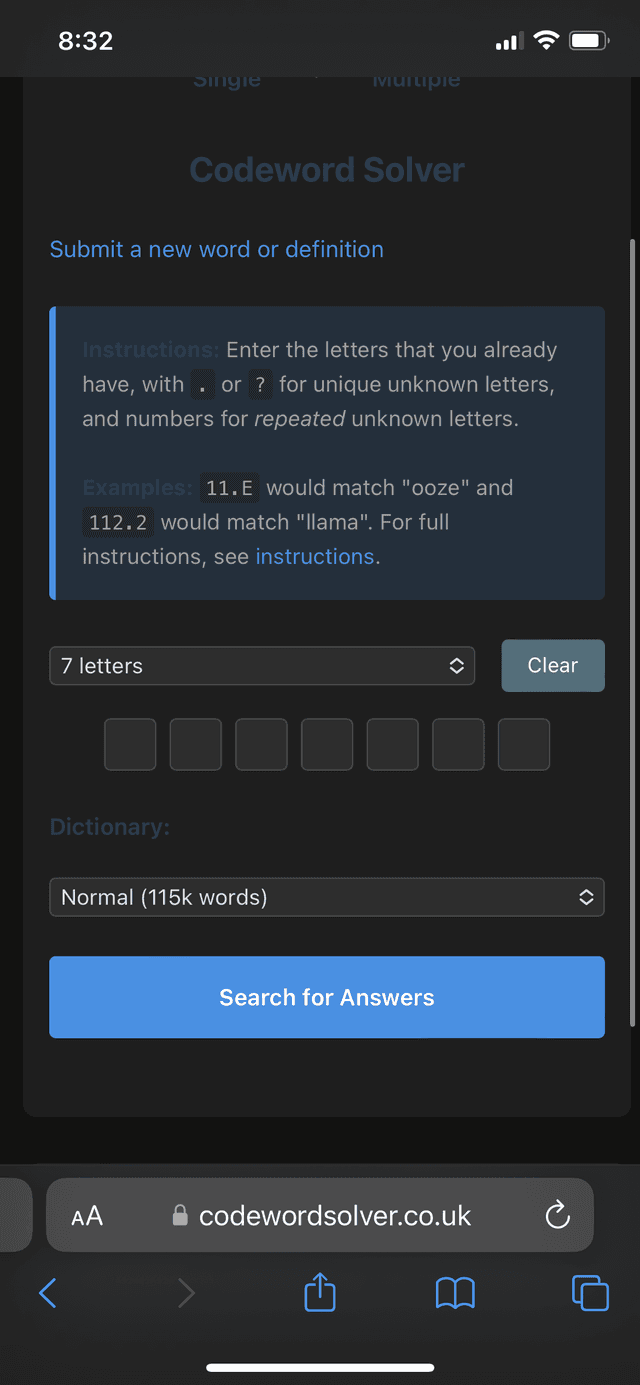 Code Word Solver screenshot 2