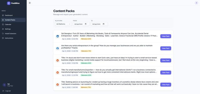 Postmine screenshot 2
