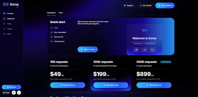 Sorsa API screenshot 1