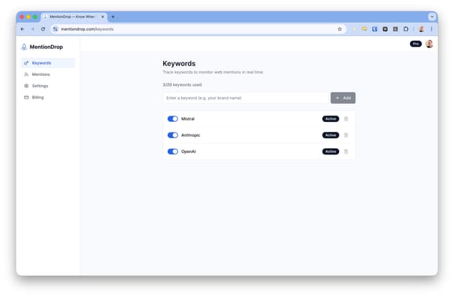 MentionDrop screenshot 1