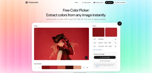 Image Color Picker - pickfrompic screenshot 1