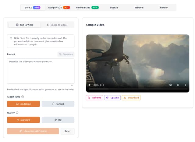 Sora 2 AI Video Generator | Cinematic Text-to-Video screenshot 2