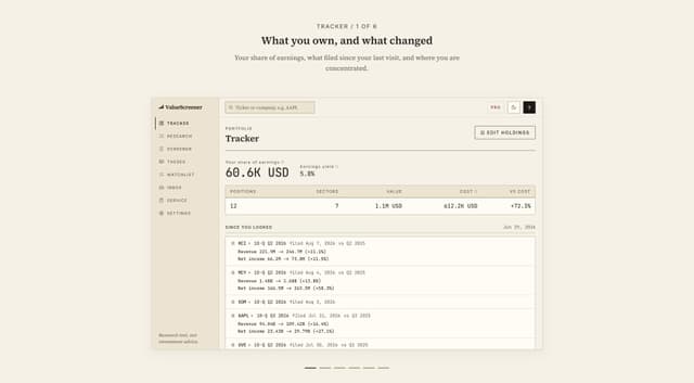 ValueScreener screenshot 1