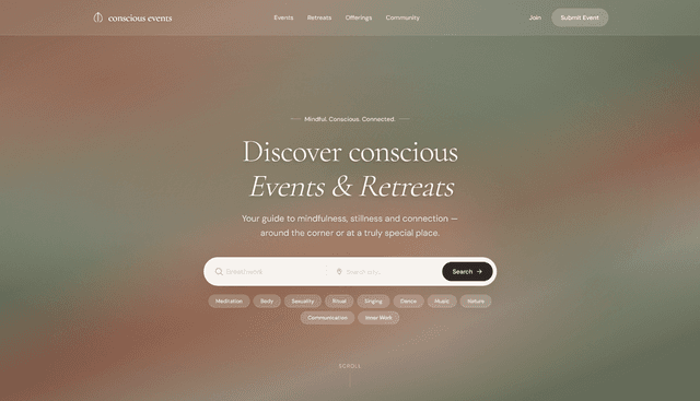 conscious events screenshot 1