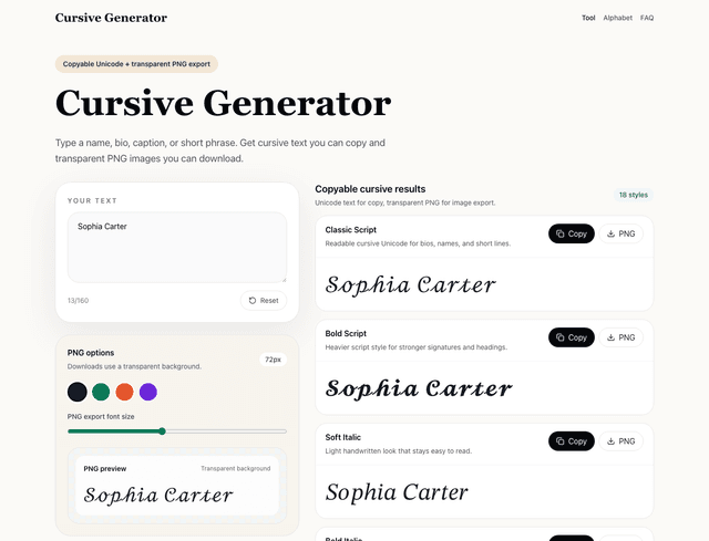 Cursive Generator screenshot 1