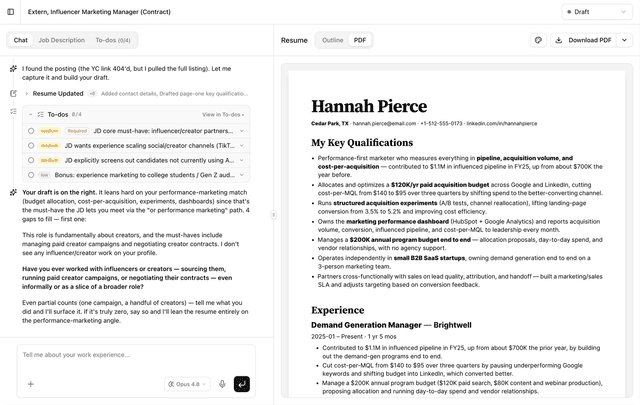 Specific Resume screenshot 2