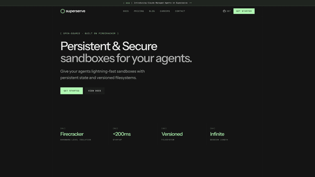 Superserve | Persistent Sandboxes for AI Agents screenshot 2
