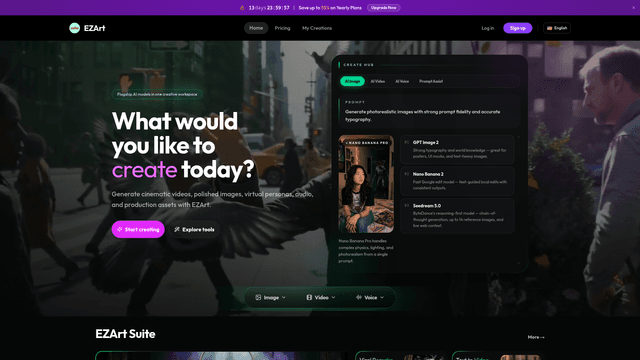 EZArt - AI Image & Video Generator, Voice Clone, Lipsync screenshot 1