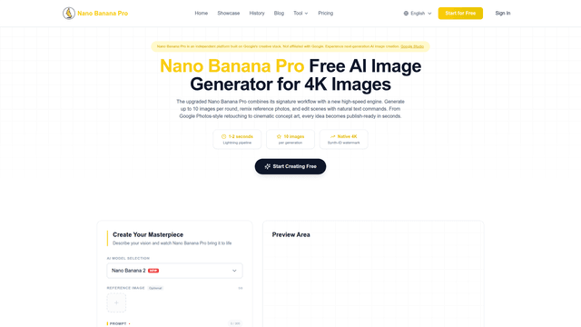 Free Nano Banana Pro - Next-Gen Creative AI screenshot 1