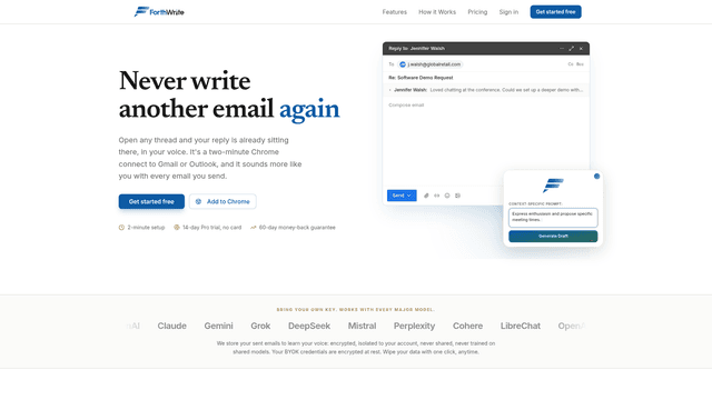 ForthWrite - AI Email Writer That Sounds Like You screenshot 2