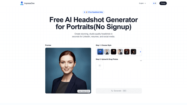 AI Headshot Generator | Create Headshots For Free(No Signup) screenshot 2