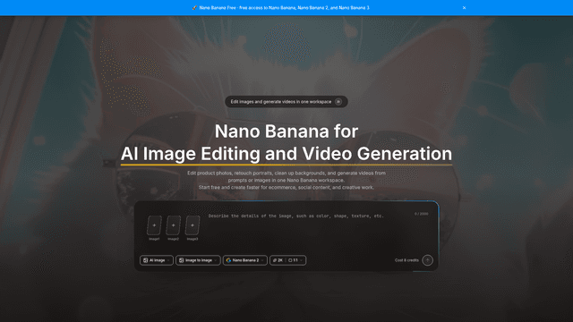Nano Banana: Free AI Image Editor & Video Generator screenshot 1