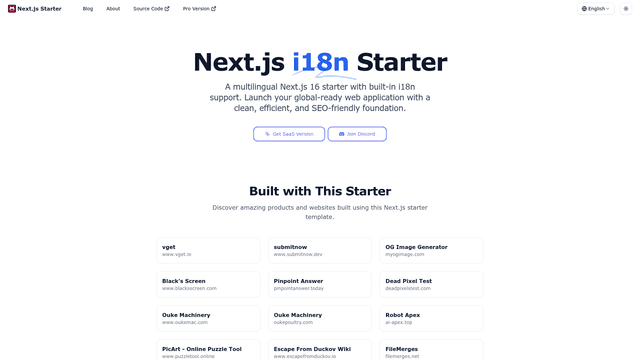 Next.js Starter - Multilingual Next.js 16 Starter screenshot 2