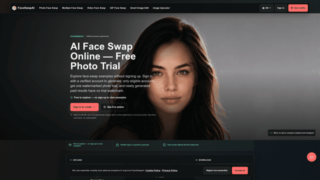AI Face Swap Online — Free Photo Trial | FaceSwapAI screenshot 2