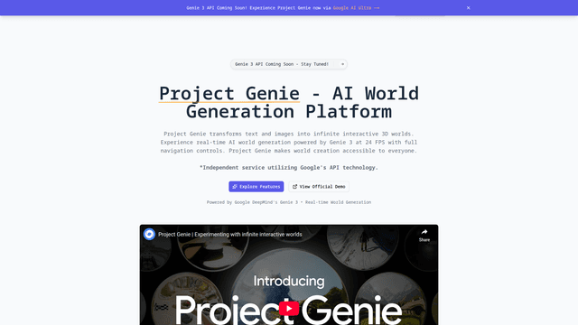 Project Genie | AI World Generator & 3D Environment Creator screenshot 1