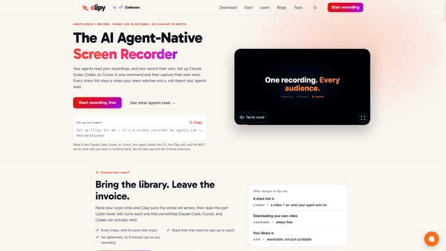 Clipy: AI Agent-Native Screen Recorder screenshot 2