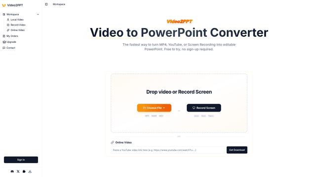 Free AI Video to Editable PowerPoint & Slides Converter screenshot 2