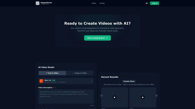 HappyHorse - AI Video Generation Platform screenshot 1