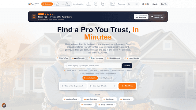 Fixxy - Find Trusted Pros for Any Service screenshot 1