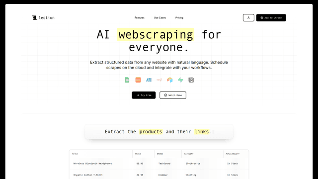 Lection - AI Web Scraper | No-Code screenshot 2