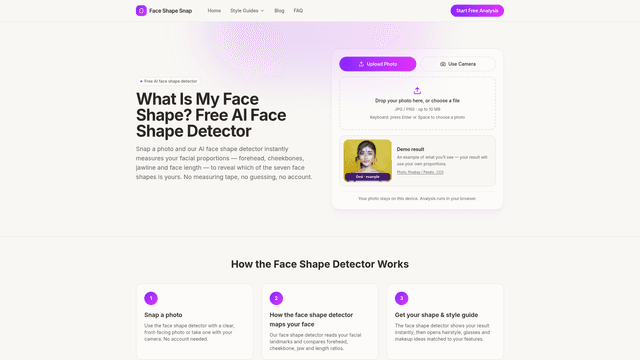 Face Shape Detector — Know Your Face Shape in Seconds screenshot 2