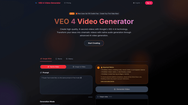 VEO 4 Video Generator screenshot 1