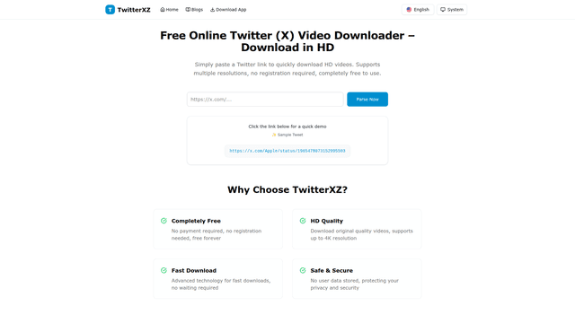 TwitterXZ - Free Twitter Video Downloader | TwitterXZ screenshot 1