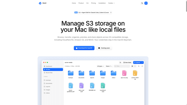 Blob0 — S3-Compatible Desktop Client for macOS screenshot 2
