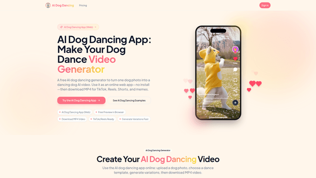 AI Dog Dancing App (Web) | AI Dog Dancing Video Generator screenshot 2