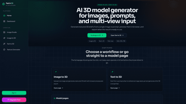Fastin3D | AI 3D Creation Platform screenshot 2