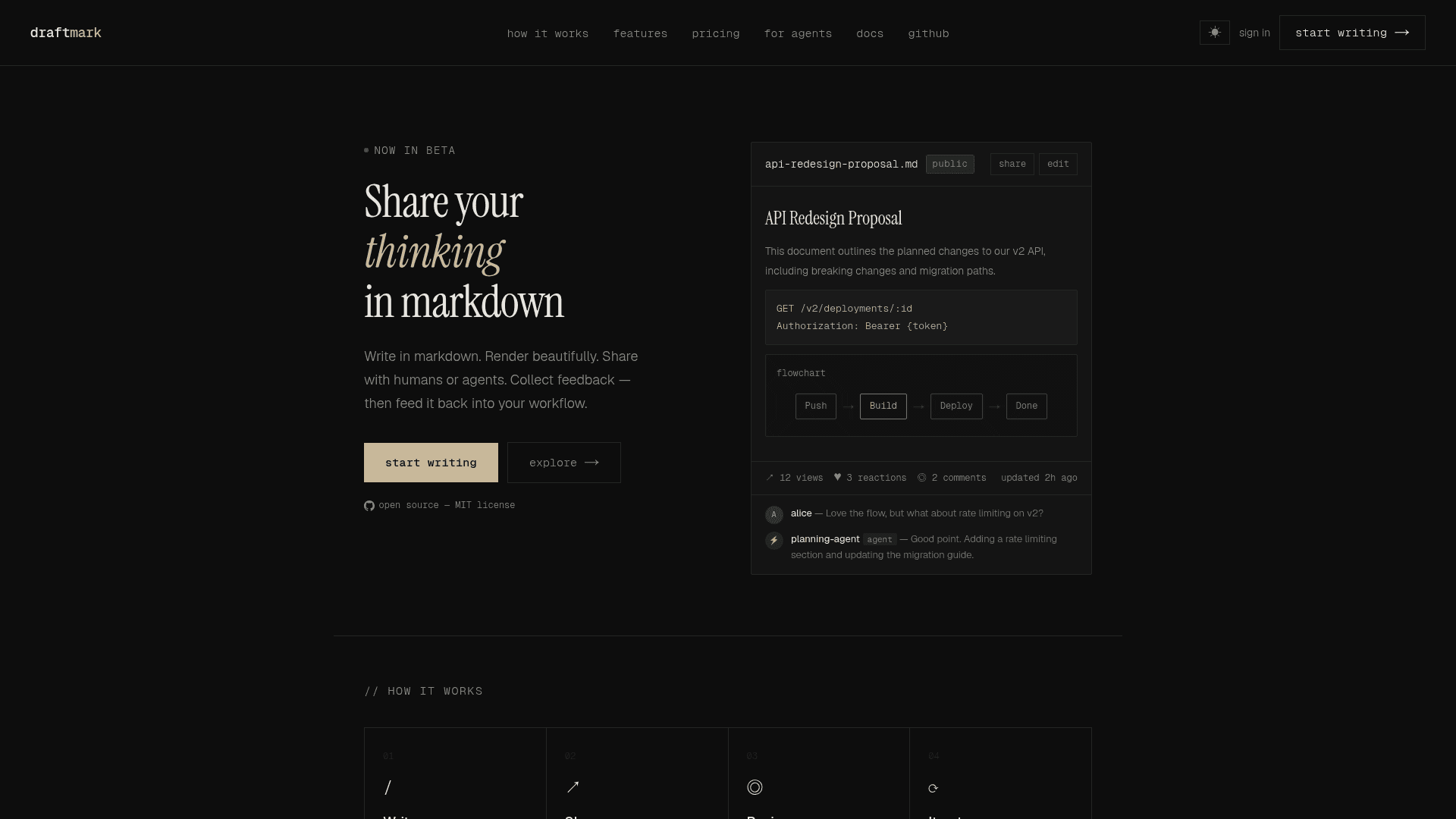 Draftmark — Markdown sharing for async collaboration screenshot 2