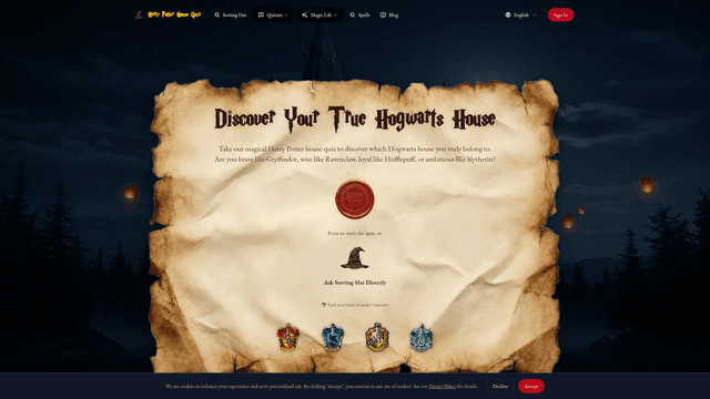 Free Harry Potter House Quiz | Find Your Real Hogwarts House screenshot 2