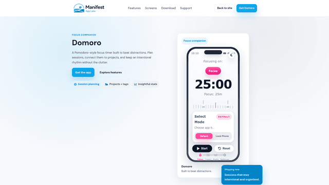 Domoro - A Pomodoro Timer App(Built for productivity) screenshot 2