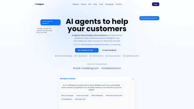 99helpers - AI Agents to Help Your Customers screenshot 1