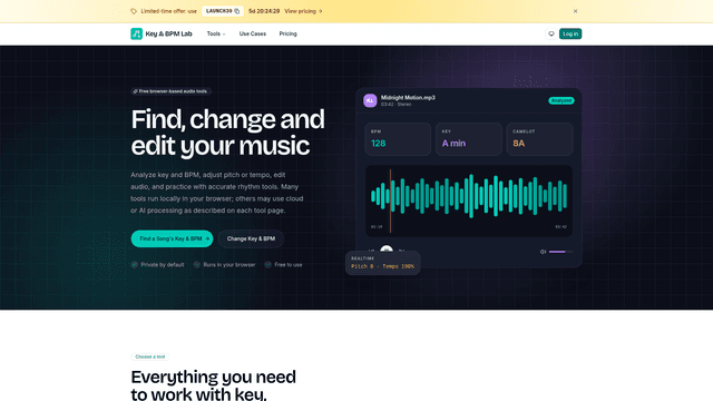 Key & BPM Lab – Free Key, BPM & Audio Tools · Key & BPM Lab screenshot 2
