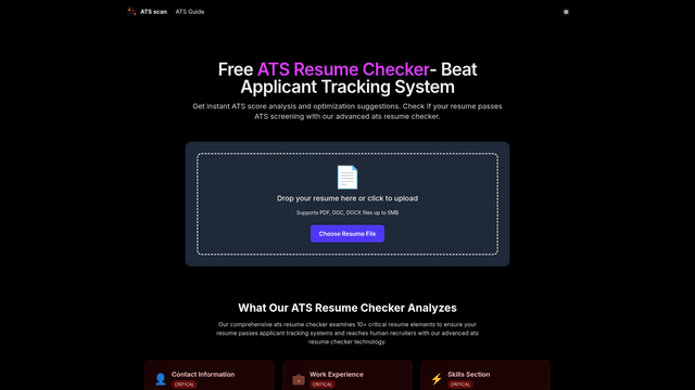 ATSScan - Free ATS Resume Checker Tool Without Login screenshot 2