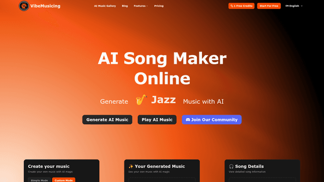 AI Song Maker Free ,Online | Vibe Musicing screenshot 1
