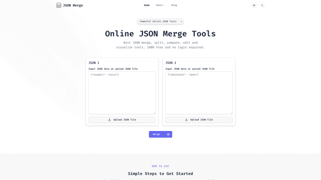 JSON Merge - Free Online JSON Merge Tools screenshot 2
